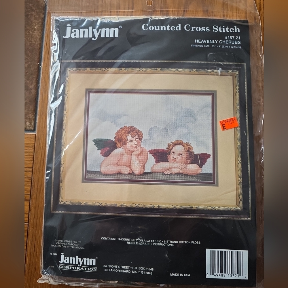 New Vintage (1993) Sealed Janlynn Counted Cross Stitch Kit HEAVENLY ANGELS